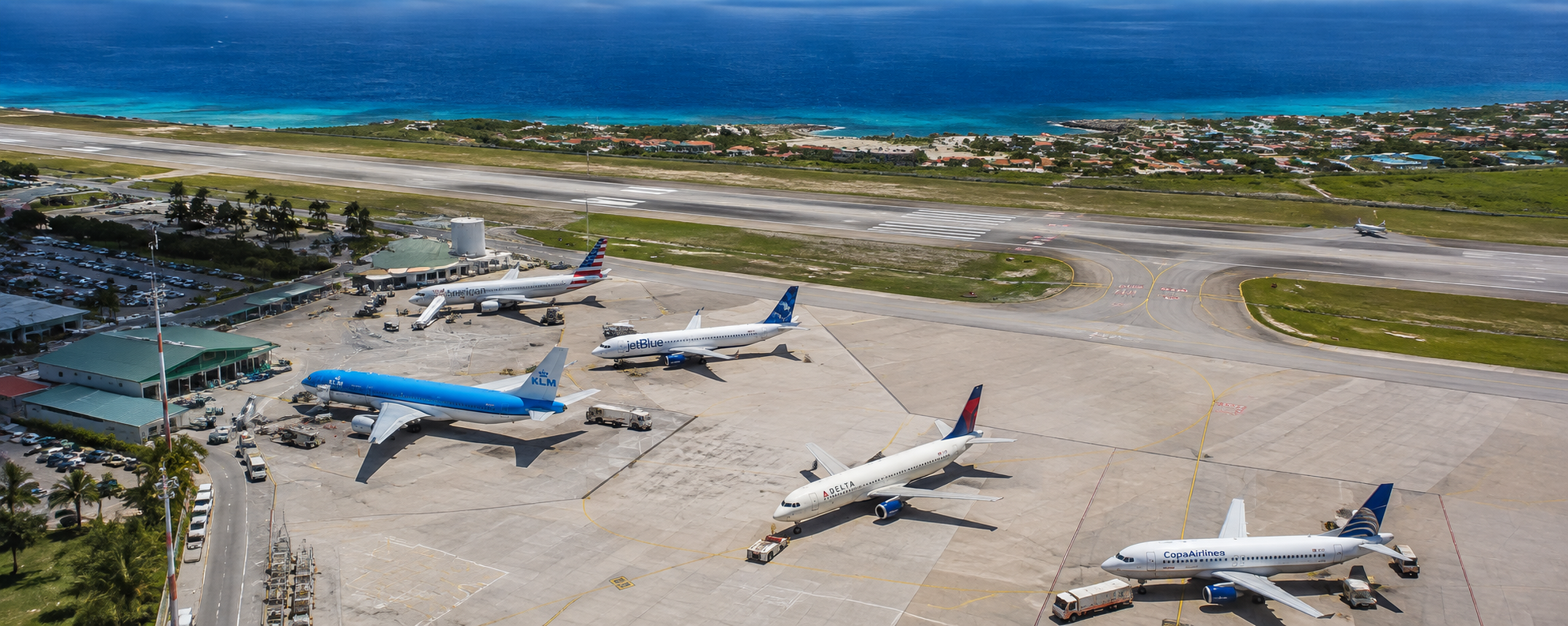 Runway view at Curaçao's Hato International Airport